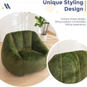 MAXYOYO Bean Bag Chair, Comfy Bean Bag Sofa with Back Support, Faux Fur Bean Bag Chair for Adults and Kids, Stuffed Floor Sofa for Living Room, Bedroom, Apartment, Green