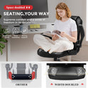 GTRACING Office Computer Gaming Chair Ergonomic Desk Chair for Adults with Lumbar Support Flip-Up Arms Adjustable Height Swivel Wheels PU Leather Executive Design for Short People Use, Gray