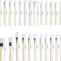 Paint Brushes Set of 24 Pieces Wooden Handles Brushes with Canvas Brush Case, Professional for Oil, Acrylic and Watercolor Painting