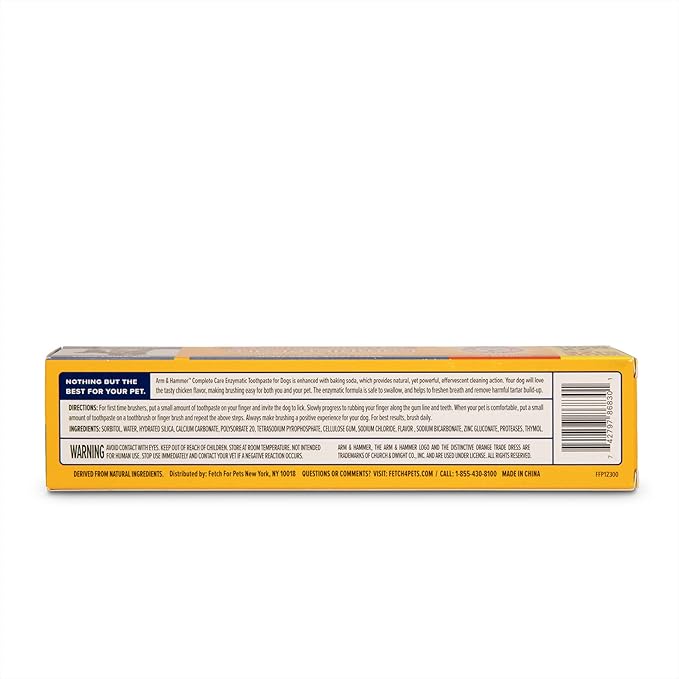 Arm & Hammer Complete Care Enzymatic Dog Toothpaste, 6.2 oz - Pet Toothpaste For Puppies and Adult Dogs, Dental Care and Clean Teeth, 6.2 Oz