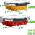 HOMBERKING 10 Pack Borosilicate Glass Meal Prep Containers with Locking Lids, Glass Food Storage Containers Set, Airtight Lunch Bento Boxes, BPA-Free & Leak Proof, 36oz & 14oz, Freezer, Oven Safe
