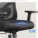 NOBLEWELL Ergonomic Office Chair with Padded Lumbar Support, 2D Headrest, Adjustable Armrests, Upgraded Contoured Seat Cushion, 130° Rocking Tilt, Computer Chair for Home Office, NWOC1-1