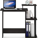 Furinno EFFICIENT Desk, Gaming Desk, with 3 Open Side Shelves, Laptop Notebook Computer Desk,Office Desk for Home Office, Study Room, Dorm, Espresso