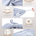 Hicober Microfiber Hair Towels, 3-Pack Drying Wraps for Curly Hair - Cart Shape
