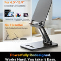 LISEN for iPad Stand Tablet Holder for Desk- Foldable Office Gifts for Men Women Desk Accessories, Home Gadgets Essentials Portable Monitor Stand for iPad a16 Accessories Bed Kindle Fire 4-15.9"