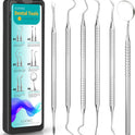 Dental Tools, Dental Pick for Teeth Cleaning, Stainless Steel Hygiene Kit with Tooth Scraper Plaque Tartar Remover - with Case