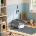 Cat Litter Mat - 23.2'' x 14.6'' Small Litter Trapping Mat, Easy to Clean Litter Box Mat, Waterproof, Urine-Proof, Non-Slip Kitty Litter Mats for Floor, Grey