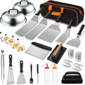 35PCS Griddle Accessories Kit, Flat Top Grill Accessories Set for Blackstone and Camp Chef, Grill Spatula Set with Enlarged Spatulas, Basting Cover, Scraper for Outdoor Barbecue