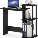 Furinno EFFICIENT Desk, Gaming Desk, with 3 Open Side Shelves, Laptop Notebook Computer Desk,Office Desk for Home Office, Study Room, Dorm, Espresso