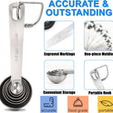 Measuring Spoons, Premium Heavy Duty Stainless Steel Measuring Spoons Cups Set, Small Tablespoon with Metric and US Measurements, Set of 6 for Measuring Dry and Liquid Ingredients