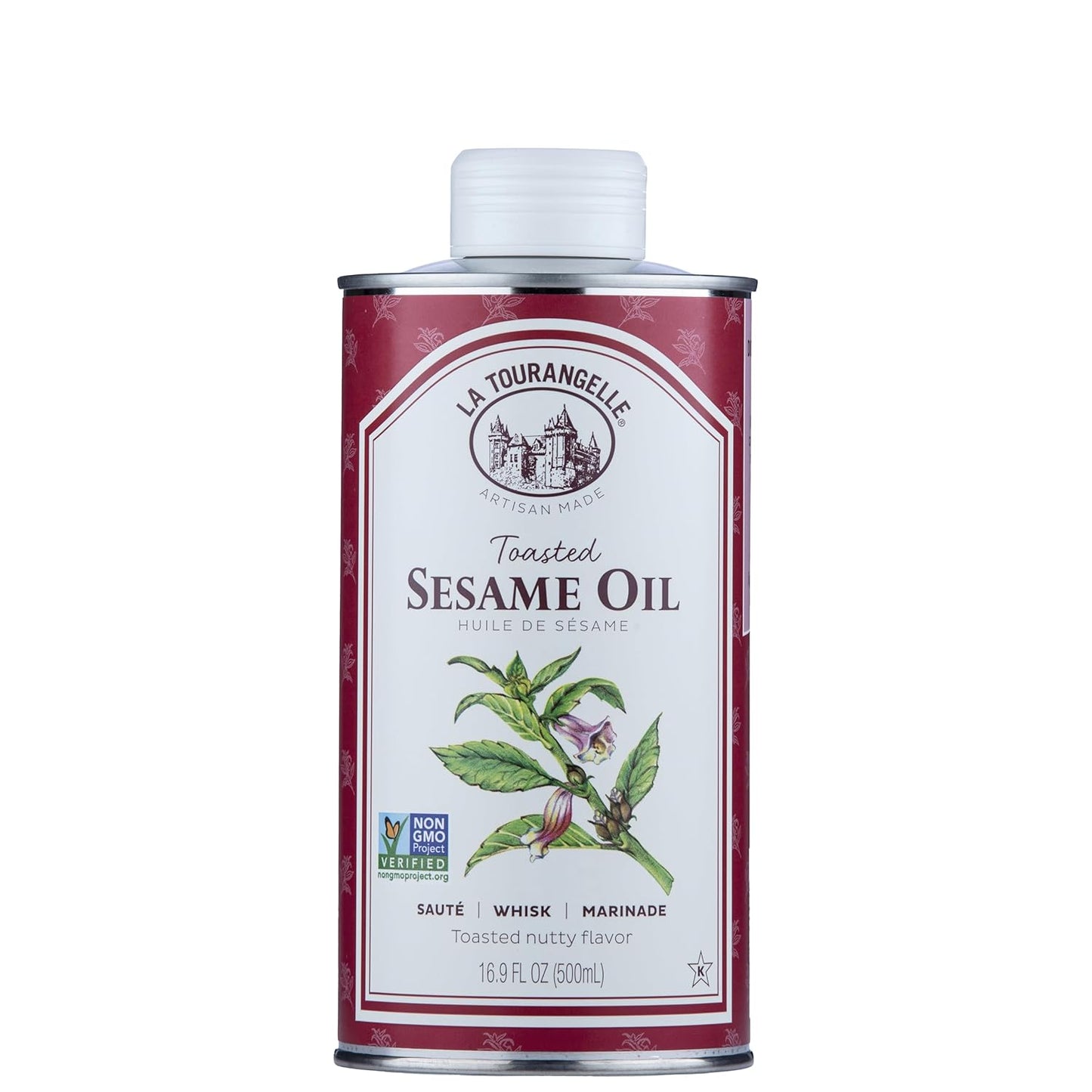 La Tourangelle, Toasted Sesame Oil, Great for Cooking, Add to Noodles, Stir-Fry, Vegetables, Vinaigrettes, and Marinades, 16.9 Fl Oz