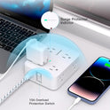Surge Protector Power Strip - HANYCONY 8 Outlets 4 USB (2 USB C) Charging Ports, Multi Plug Outlet Extender, 5Ft Braided Extension Cord, Flat Plug Wall Mount Desk Charging Station for Home Office ETL