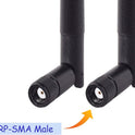 Bingfu Dual Band WiFi 2.4GHz 5GHz 5.8GHz 3dBi MIMO RP-SMA Male Bluetooth Antenna (2-Pack) for PC Computer WiFi Router Wireless Network Card USB Adapter Security IP Camera Video Surveillance Monitor