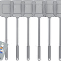 MR.SIGA Heavy Duty Long Handle Fly Swatter, Gray, 6 Pack