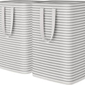 Lifewit 2 Pack Laundry Hamper Large Collapsible Laundry Baskets, Freestanding Waterproof Clothes Hamper with Easy Carry Handles in Laundry Room Bedroom Bathroom College Dorm for Adults, Grey, 2 x 80L