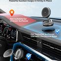 2026 Upgraded 360° Vacuum Magnetic Car Phone Holder for Magsafe [96+LBS Strongest Suction & 2800gf Strongest Magnetic], Adjustable Car Phone Mount for Your Car/Gym/Mirror/Shower for iPhone & Android