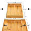 Expandable Bamboo Kitchen Drawer Organizer for Cutlery and Utensils, Adjustable Bamboo Wood Cutlery Tray in Drawer for Flatware and Silverware in Kitchen, (Natural)