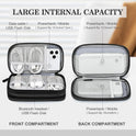 FYY Electronic Organizer, Travel Cable Organizer Bag Pouch Electronic Accessories Carry Case Portable Waterproof Double Layers All-in-One Storage Bag for Cable, Cord, Charger, Phone, Earphone Coffee