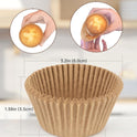 Non-stick 200pcs Standard Cupcake Liners for Baking, Natural, Food-grade Cupcake Wrapper, Greaseproof Parchment Muffin Liners