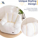 MAXYOYO Bean Bag Chair, Comfy Bean Bag Sofa with Back Support, Faux Fur Bean Bag Chair for Adults and Kids, Stuffed Floor Sofa for Living Room, Bedroom, Apartment, Beige