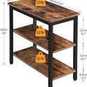 HOOBRO End Table, Simple Rustic Side Table with 3-Tier Storage Shelf, Narrow Nightstand for Small Spaces, for Living Room, Bedroom,Easy Assembly, Industrial Design, Rustic Brown and Black BF14BZ01