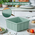 Silicone Freezer Tray for Soup Ice Cubes: 2-Cup Freezing Trays with Lid for Meal Prep - 4Pack Silicon Soup Portion Freeze Tray Make Stock Souped Ice Cube