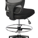 Armless Drafting Chair Tall Office Chair Adjustable Height High Back Ergonomic Desk Chair Drafting Stool Rolling Bar Stools Chairs with Footrest and Wheels