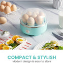 Elite Gourmet EGC115M Easy Egg Cooker Electric 7-Egg Capacity, Soft, Medium, Hard-Boiled Egg Cooker with Auto Shut-Off, Measuring Cup Included, BPA Free, Retro Mint