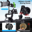 MAGIC JOHN Car Phone Holder, Ultra-Durable Mteal Phone Holders for Your Car, 360° Rotation Cell Phone Car Mount for Windshield, Suction Cup Car Phone Mount for iPhone Samsung All Smartphone