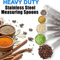 Measuring Spoons, Premium Heavy Duty Stainless Steel Measuring Spoons Cups Set, Small Tablespoon with Metric and US Measurements, Set of 6 for Measuring Dry and Liquid Ingredients