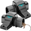 Kat Sense Covered Rat & Chipmunk Traps, Prevents Accidental Triggering with Tunneled Design, Quick Humane Kill, Indoor 'N Outdoor Mouse Snap Traps