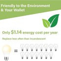 Sigalux LED Light Bulbs 60 Watt Equivalent A19 Standard Light Bulbs 2700K Warm, Non-Dimmable Energy Efficient 9.5W LED Soft White Bulb with E26 Medium Base, 800 Lumens, UL Listed, 4 Packs