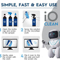 Screen Cleaner Spray (16oz - 473ml) – Best Large Cleaning Kit for LCD LED OLED TV, Smartphone, iPad, Laptop, Touchscreen, Computer Monitor, Electronic Devices, Microfiber Cloth Wipes and 2 Nozzles