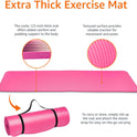 1/2 Inch Extra Thick Exercise Yoga Mat with Carrying Strap, Cushioned Support, for Fitness and Gym Workouts