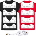 9Pcs Tshirt-Ruler Guide to Center Vinyl, Transparent V-Neck/Round PVC Ruler for Alignment, Heat Press, Children Youth Adult, Front and Back Measurement (10in)