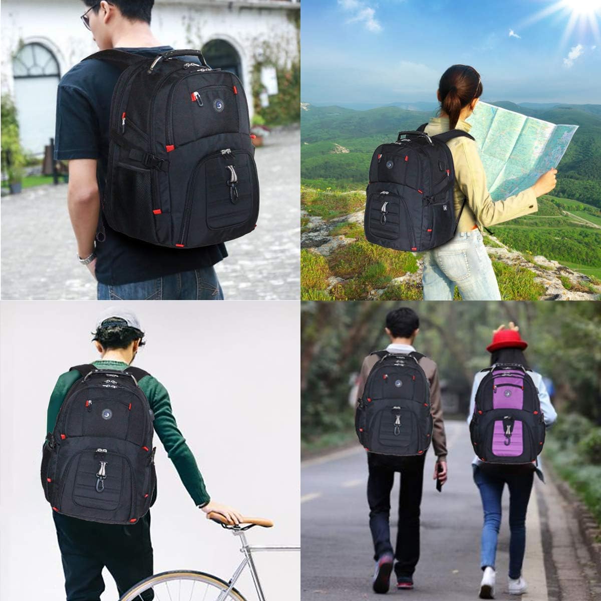 Sharado Backpack SHRRADOO Extra Large 50L Travel Laptop Backpack with USB Charging Port ...