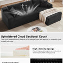 Cloud Sectional Couch,105 Inch Modular Sectional Sofa with Deep Seat,Modern Corduroy Boneless Couches with L-Shape Chaise for Living Room Bedroom,No Assembly Required (Black, Right Facing Chaise)