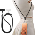 TORRAS Phone Lanyard Crossbody with 2 Phone Tabs, Adjustable Anti Theft Phone Strap for All Phones, Premium Metal Buckles, Skin-Friendly, Universal Cell Phone Neck lanyard for Travel Essentials, Black