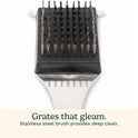 Cuisinart Stainless Steel 16.5" Long Handle Grill Cleaner Brush and Scraper for BBQ, Griddle, Grills, Cookout Tool, Grill Brush for Outdoor Grills BBQ Accessories