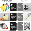 LOVIMAG Fridge Magnets 12Pcs Refrigerator Whiteboard Small Strong Magnet Classroom Kitchen Accessories Decorative Locker Set Decor Must Haves Office Calendar Refrigerador Magnetic Cute Crafts Black