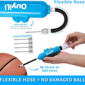 Sports Ball Pump Kit - Portable Air Pump Two-Way Dual Action Inflatable Perfect for Basketballs, Soccer Balls and More - Professional Hand Pump Kit with Needles and Flexible Hose