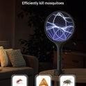 YISSVIC Electric Fly Swatter Bug Zapper Racket Dual Modes Mosquito Killer with Purple Mosquito Light Rechargeable for Indoor Home Office Backyard Patio Camping (Black) (Black-1 Pack)