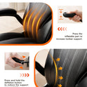 Office Desk Chair, Ergonomic Computer Chair with Padded Flip-Up Arms and Adjustable Lumbar Support, PU Leather Executive Chair with Tilt Lock and 360° Swivel Rolling Wheels for Work, Study