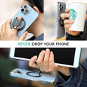 Magnetic Phone Ring Holder with Magsafe, Double Adjustable Gym Finger Ring Grip, Removable Phone Grip, for iPhone, iPad and Smartphones, Compatible with Magnetic Car Mount (Colorful)