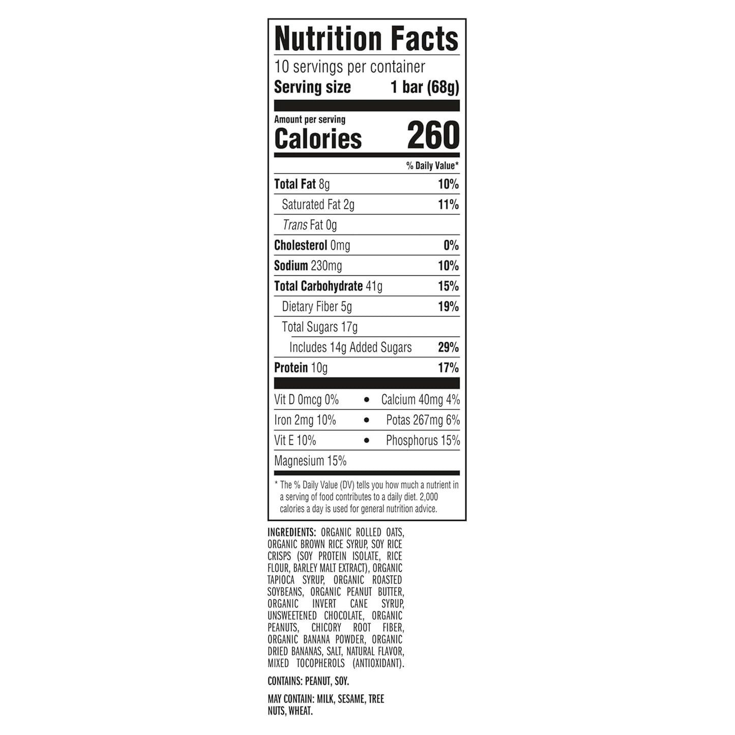 CLIF BAR - Energy Protein Bars - Peanut Butter Banana with Dark Chocolate - Made with Organic Oats - Energy Bars - Non-GMO - (10 Pack)