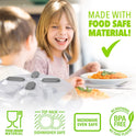 HOVER COVER Magnetic Splatter Cover, 12-Inch Clear BPA-Free Food Lid, Vented Plate Guard with Steam Vents, Anti-Splash Microwave Lid, Dishwasher Safe, Space-Saving Magnetic Storage - Gray