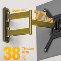 monTEK Full Motion TV Wall Mount for 23–65 Inch Flat & Curved TVs and Monitors, Swivel & Tilt Articulating Bracket, Max VESA 400x400mm, Holds up to 77 lbs, Perfect Center Design
