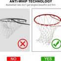 Basketball Net Outdoor,(7.16 oz) 12 Loops Professional Heavy Duty Basketball Net Replacement,All Weather Anti Whip, Suitable for Outdoor Standard 12 Loops Basketball Hoop