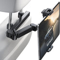 Lamicall Car Headrest Tablet Holder - [3 in 1 Extension Arm] Adjustable Tablet Car Mount for Back Seat, Road Trip Essentials for Kids, for 4.7-11" Device Like iPad Pro, Air, Mini, Galaxy, Fire, Black