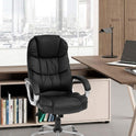 FDW Office Chair Computer High Back Adjustable Ergonomic Desk Chair Executive PU Leather Swivel Task Chair with Armrests Lumbar Support (Black)